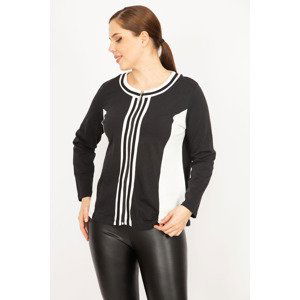 Şans Women's Black Plus Size Front Zipper Unlined Sports Jacket