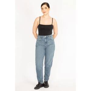 Şans Women's Blue Plus Size 5 Pocket Lycra Jeans