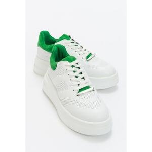 LuviShoes Asse White Green Genuine Leather Women's Sports Shoes