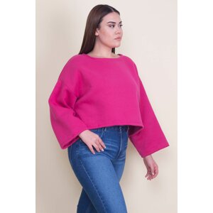 Şans Women's Plus Size Fuchsia Fleece Fabric Cap