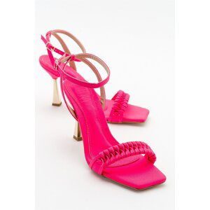 LuviShoes Minna Women's Fuchsia Heeled Shoes