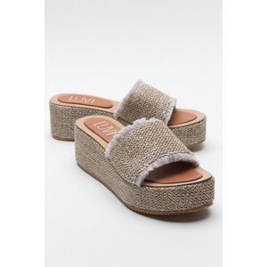 LuviShoes DIBBE Sand Straw Women's Filled Sole Slippers.