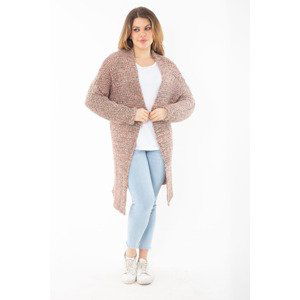 Şans Women's Plus Size Colored Silvery Thick Knitwear Cardigan