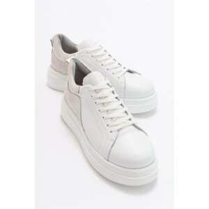 LuviShoes Donna White Skin Genuine Leather Women's Sneakers