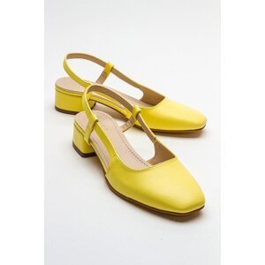 LuviShoes 66 Women's Yellow Heeled Sandals
