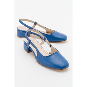 LuviShoes 66. Denim Women's Blue Skin Heeled Sandals