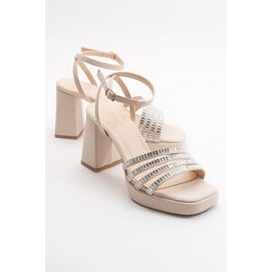 LuviShoes Nove Beige Women's Heeled Shoes