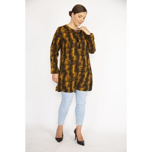 Şans Women's Plus Size Saffron V-Neck Sleeve-Length Adjustable Tunic