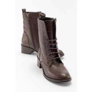 LuviShoes 1190 Brown Leather Women's Boots