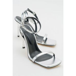 LuviShoes Edwin Metallic Silver Women's Heeled Shoes