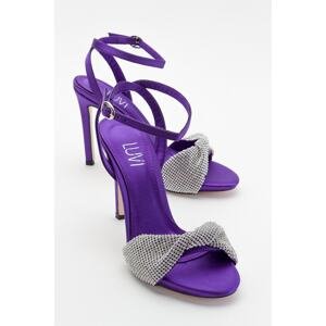 LuviShoes Blas Purple Satin Women's Heeled Shoes