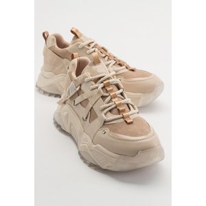 LuviShoes LEONA Beige Rose Women's Sports Sneakers