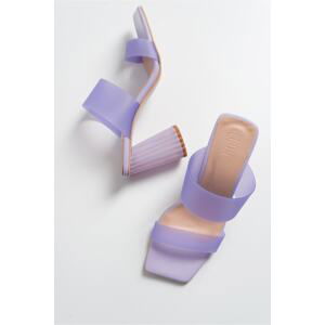 LuviShoes 1252 Lilac Skin Heels Women's Slippers