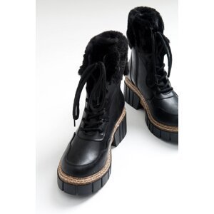 LuviShoes Faith Black Skin Women's Boots