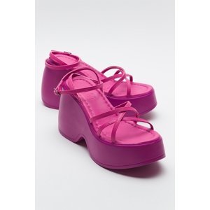 LuviShoes PLOT Fuchsia Women's Wedge Sandals