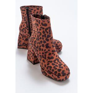 LuviShoes Lesley Brown Patterned Women's Boots
