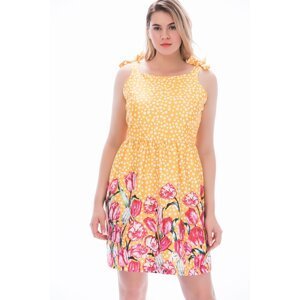 Şans Women's Yellow Point Patterned Dress