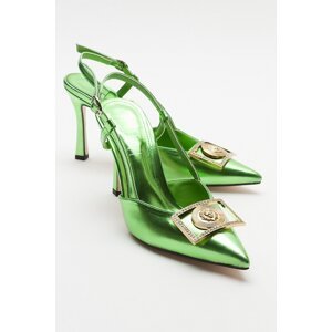 LuviShoes KLEO Women's Green Heeled Shoes