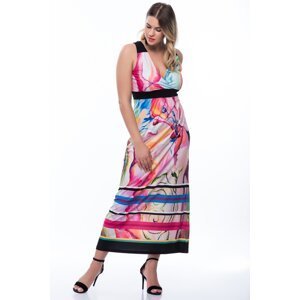 Şans Women's Plus Size Colorful Strapless Dress