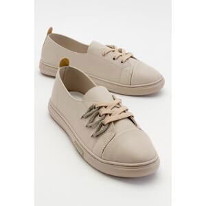 LuviShoes Nopse Beige Women's Sports Shoes