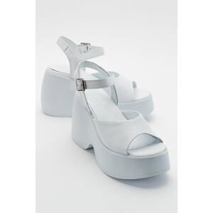 LuviShoes Abbon White Skin Genuine Leather Women's Sandals