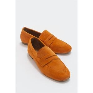 LuviShoes Verus Orange Suede Genuine Leather Women's LoafersShoes