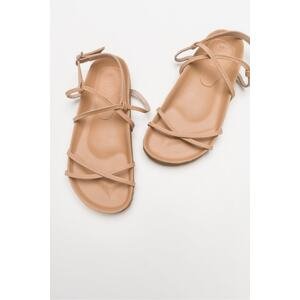 LuviShoes Muse Genuine Leather Tan Women's Sandals