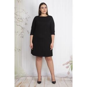 Şans Women's Plus Size Black Back Detailed Dress
