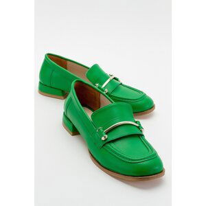 LuviShoes Solen Green Women's Loafer Shoes
