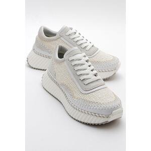 LuviShoes NANTE White-Tweed Women's Sports Shoes