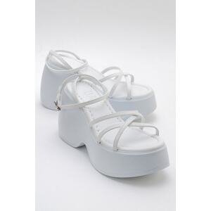 LuviShoes PLOT White Women's Wedge Sandals
