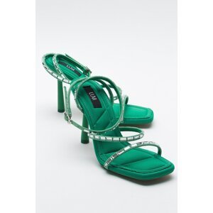 LuviShoes ANJE Green Women's Heeled Shoes