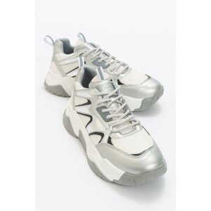 LuviShoes Limos Silver White Women's Sports Shoes
