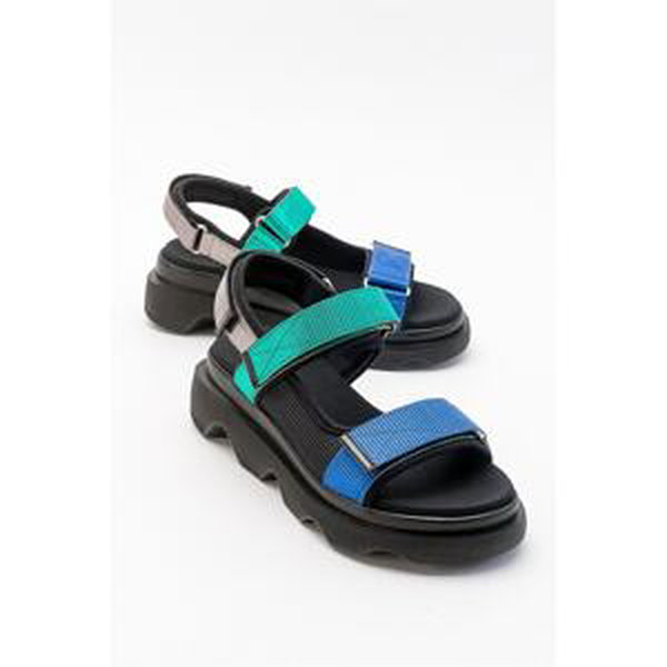 LuviShoes Arey Black Green Multi Women's Sandals
