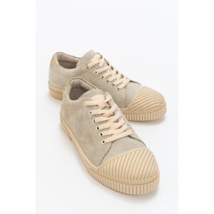 LuviShoes Lusso Beige Suede Genuine Leather Women's Sports Shoes