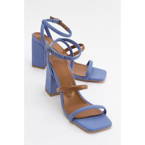 LuviShoes Ollos Denim-tan Women's Heeled Sandals