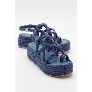 LuviShoes JUNEY Denim Blue Women's Sandals