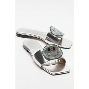 LuviShoes YAVN Silver Stone Women's Slippers