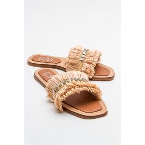 LuviShoes LUPE Beige Stone Women's Slippers