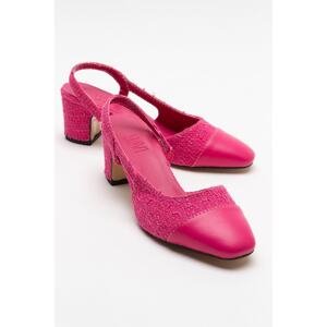 LuviShoes S3 Women's Fuchsia-Tweed Heeled Shoes