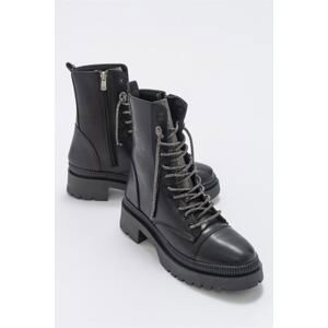 LuviShoes Abet Black Leather Women's Boots