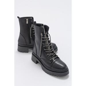 LuviShoes Abet Women's Black Skin Boots
