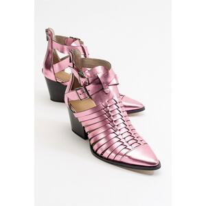 LuviShoes Doria Metallic Pink Women's Summer Boots