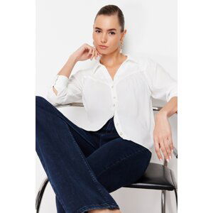 Trendyol Ecru Button Detailed Woven Viscose Shirt