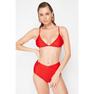 Trendyol Red V-Cut High Waist Hipster Bikini Bottom