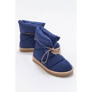 LuviShoes High Blue Parachute Fabric Women's Boots