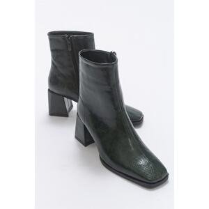LuviShoes Loren Green Patterned Women's Boots