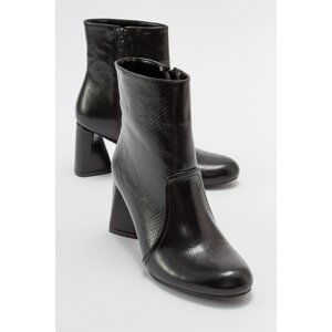 LuviShoes MIANO Black Patterned Women's Heeled Boots