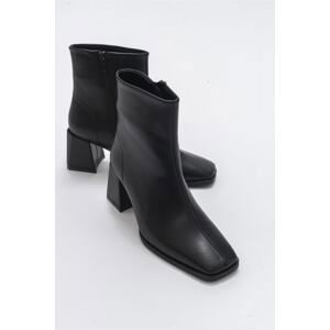 LuviShoes Loren Black Skin Women's Boots