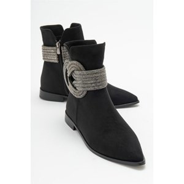 LuviShoes UNDO Black Suede Stone Women's Boots